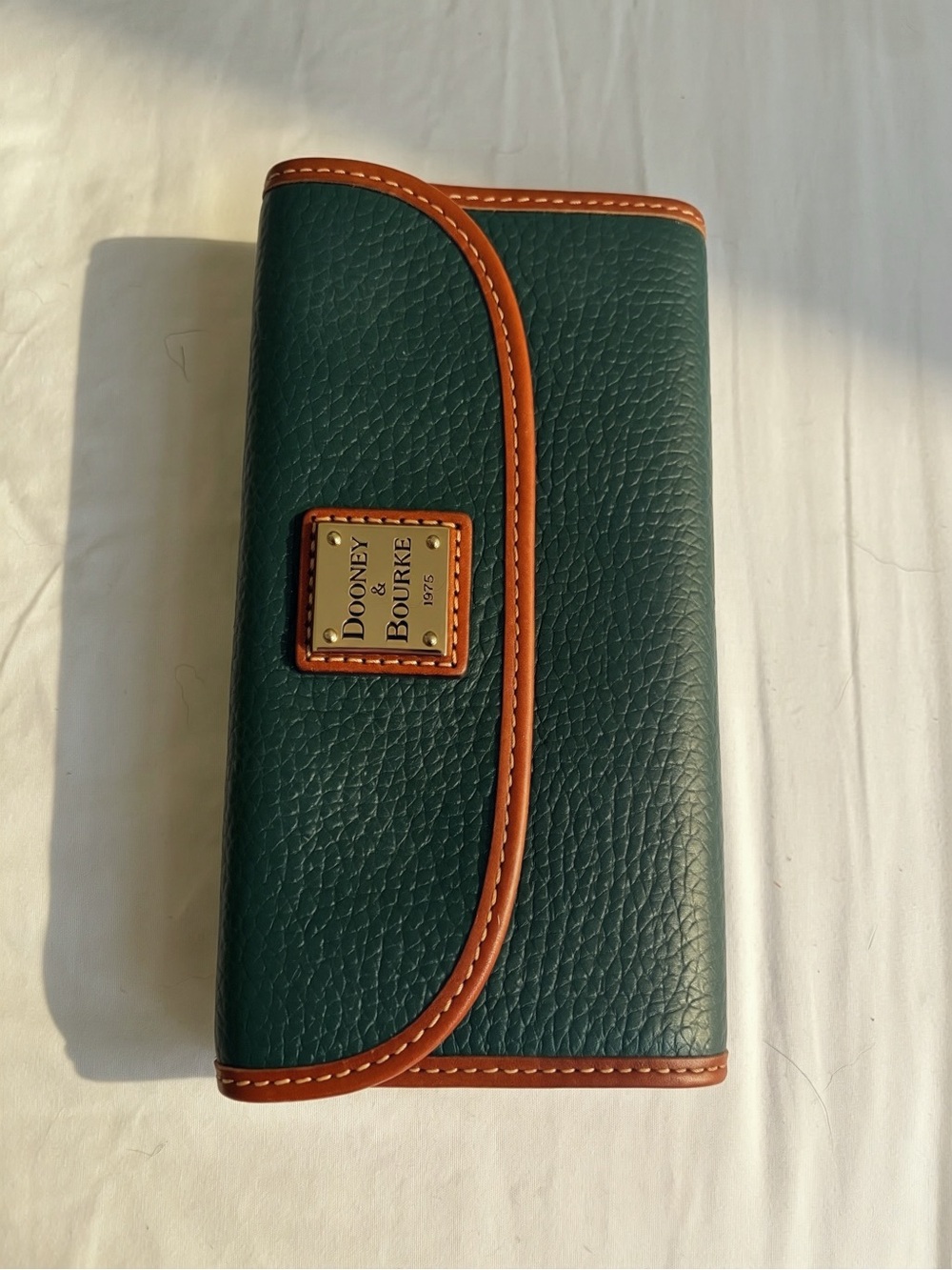 Dooney & Bourke Forest Green Pebble Grain Continental Clutch